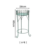 présentoirs plantes métal ajouré spirales vert turquoise décoration jardin vintage romantique