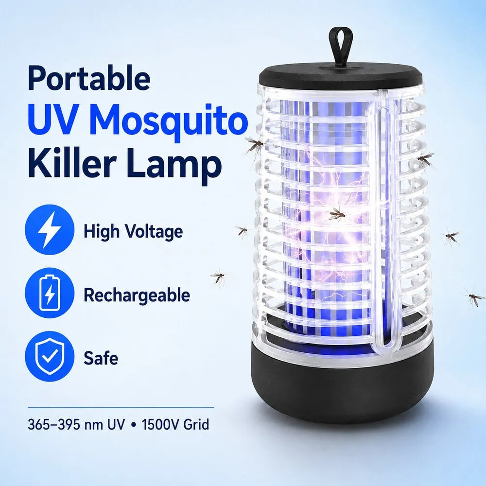 lampe tueuse moustiques rechargeable uv led portable grillage haute tension camping chambre