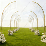 arche decorative blanche or strass brillante moderne elegante fleurs blanches h280cm h290cm h300cm
