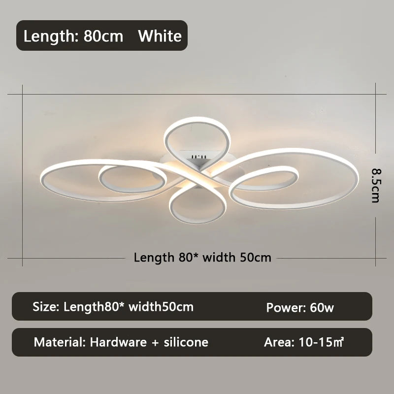 lampe led contemporaine minimaliste abstrait noir blanc fluides