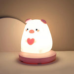 veilleuse animale rechargeable usb interrupteur tactile moderne nuit chambre blanc rose.orange.vert