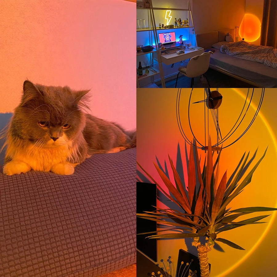 projecteur usb led ambiance boule nuit projection motifs lumineux décoratif moderne chaleureux posable films