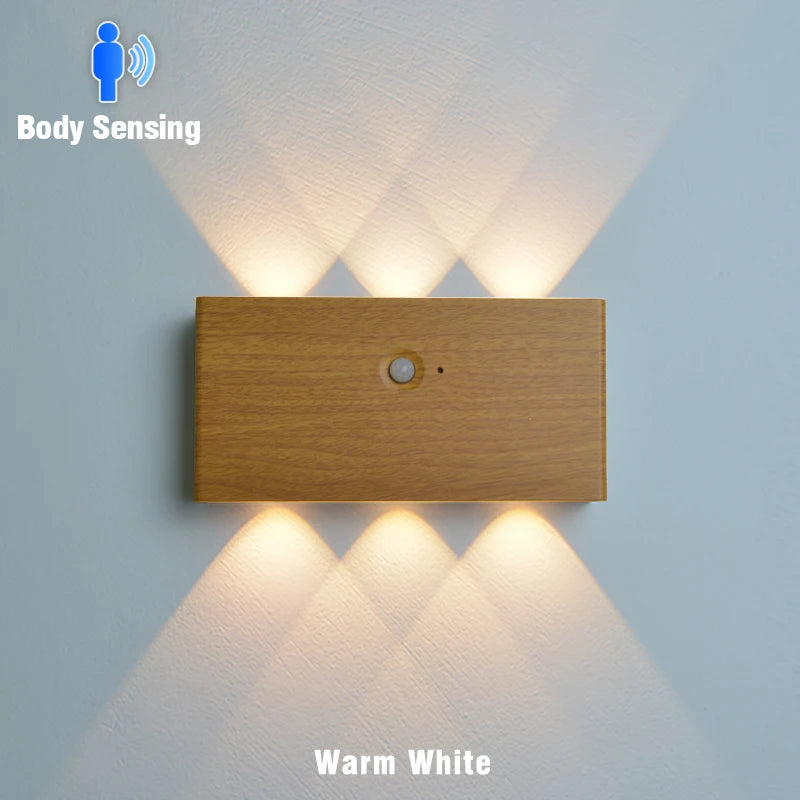 lampe murale led moderne rechargeable noir blanc bois 5000mAh interrupteur tactile chambre cuisine