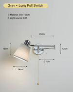 lampe murale articulée chrome plissée éclairage quotidien moderne interrupteur cordonversible