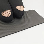 tapis yoga épais 15mm antidérapant bleu gris violet rayures moderne yoga fitness meditation durable