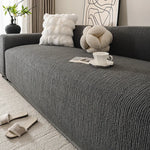 housse canapé rayures beige gris moderne polyestère lavable 90 300cmversible
