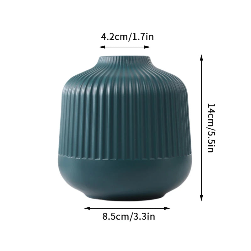 vases modernes orange blanc vert rayures horizontales opaques décoration intérieure papier bougie fleurs artificielles