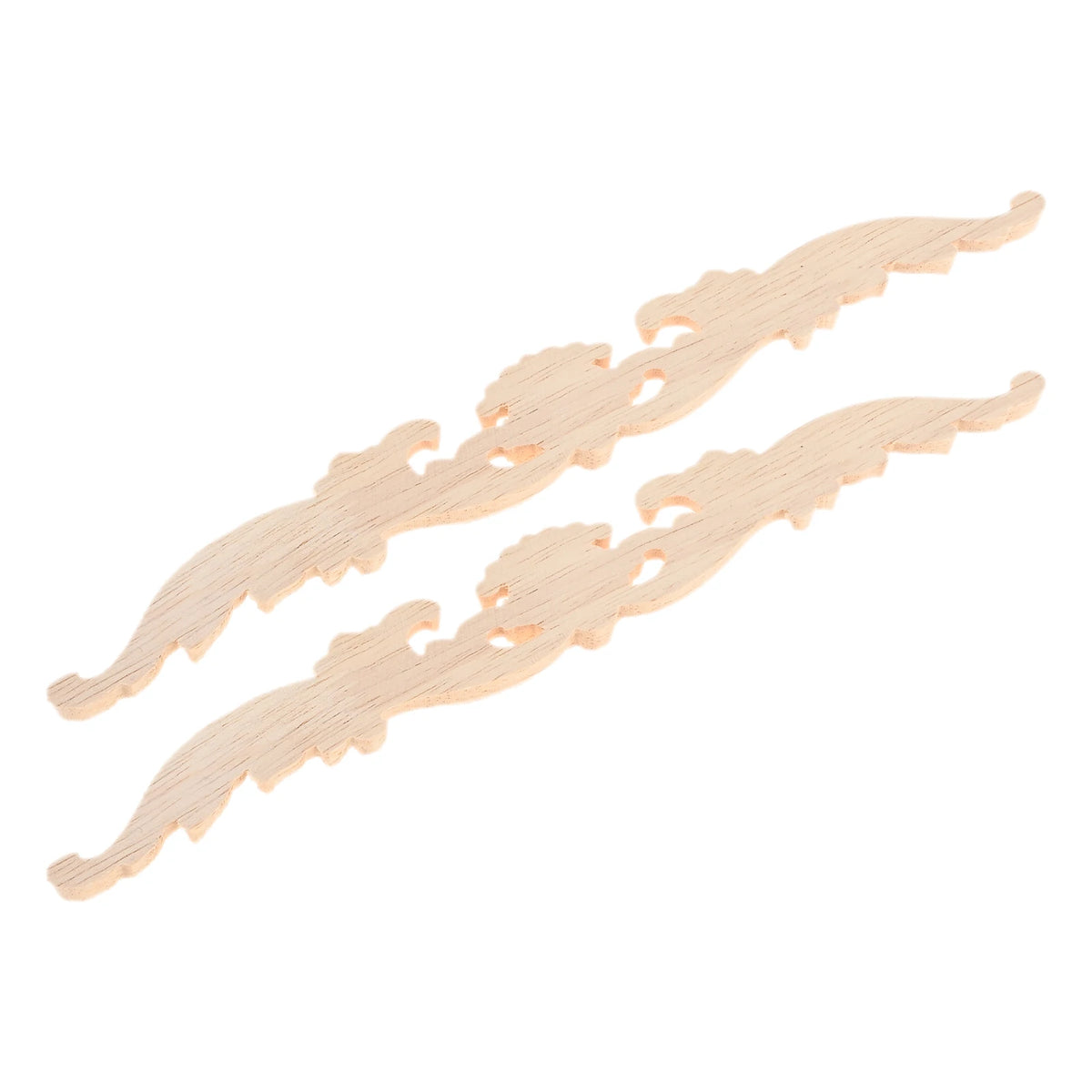 appliques bois ornements floraux classiques deco portes fenetres 20cm 2.5cm