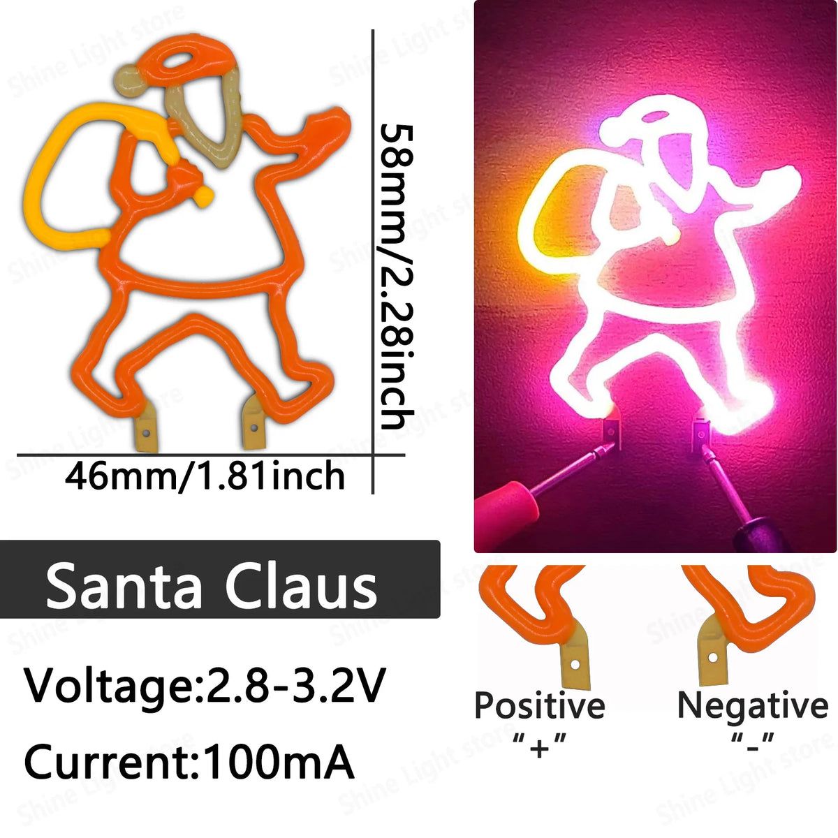 décoration fête neon sign bitcoin santa claus phare led filament orange clips art neon