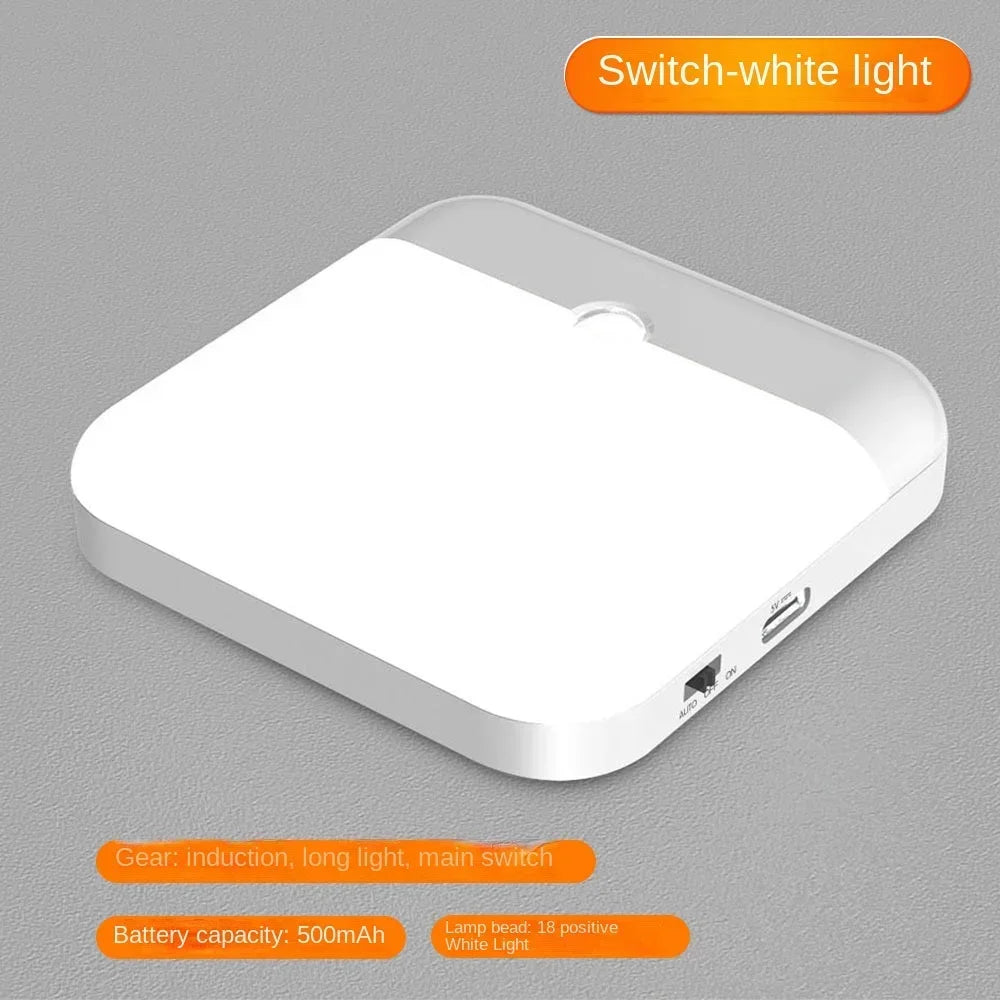 veilleuse nuit led rechargeable blanc moderne adhésif port câble usb charge