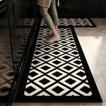Tapis de cuisine antidérapant en polyester gris clair