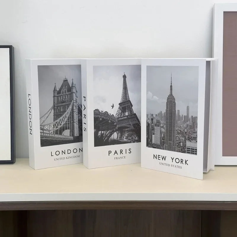 décoration maison livre papier blanc noir gris monuments célèbres classique minimaliste rangement moderne