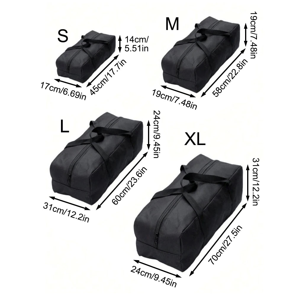 sac transport oxford noir pratique robuste réutilisable bandes velcro poignées fermeture glissière