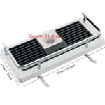 étagère douche moderne réutilisable plastique abs blanc noir texture grille clips barre douche éléments