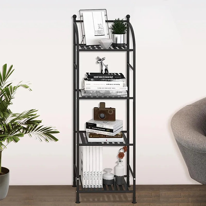 étagère industrielle moderne noir blanc grille métallique pieds solides livres vases serviettes produits toilette