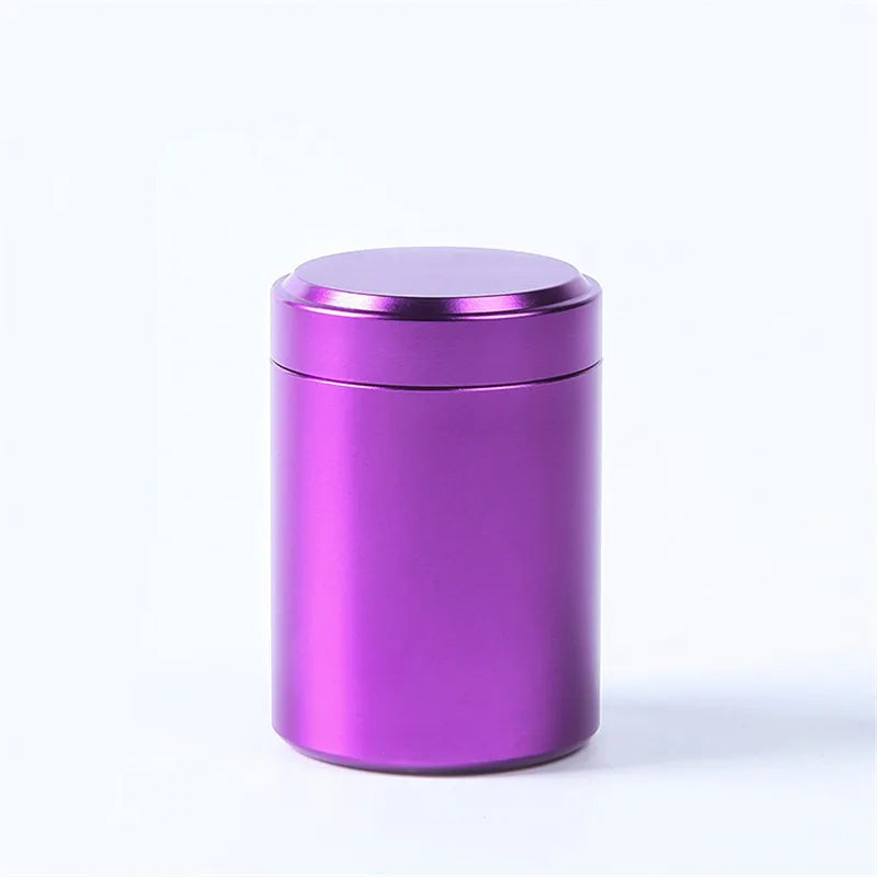 boîtes thé métal violet moderne respectueux environnement stockage organiser diverse utilisation