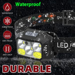 lampe frontale led noire imprimée géométrique moderne ceinture ajustable chargeur type
