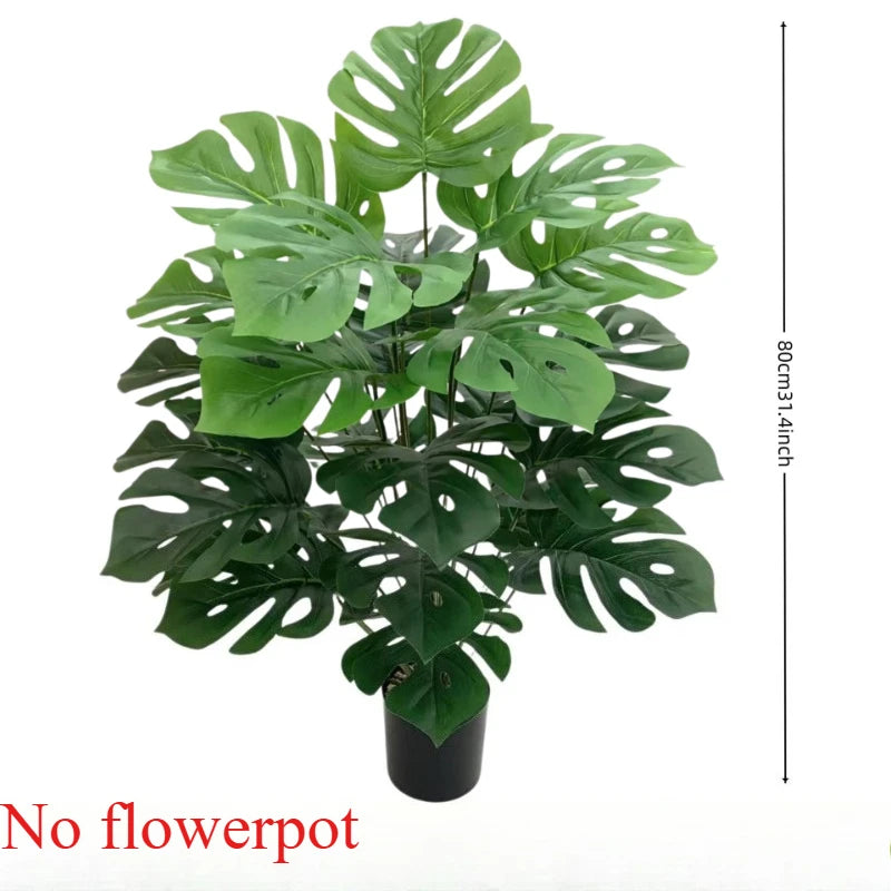 décoration intérieure plante artificielle feuilles monstera vertes grandes modernes 52cm 20pouces