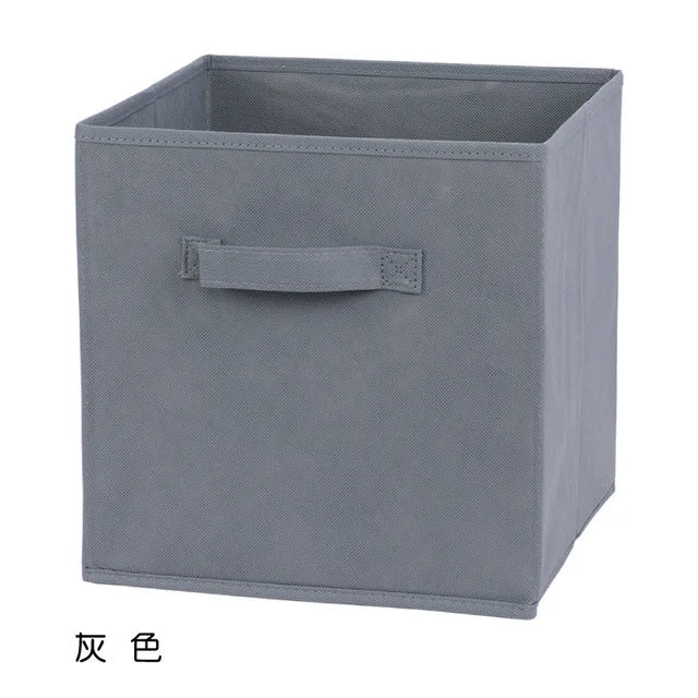 boîtes rangement pliables tissu non tissé beige bleu clair jaune rose vert gris noir