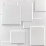 panneau mural moderne blanc triangles géométriques adhésif décoration intérieure relief PVC