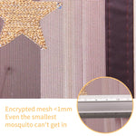 rideau moustiquaire porte magnétique adhésif marron beige rouge bordeaux dentelle étoiles carreaux