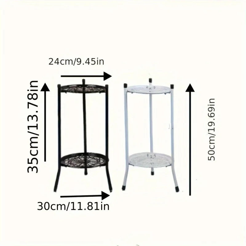 support plante métal noir blanc grille ajourée moderne pieds solides pots tiered shelf