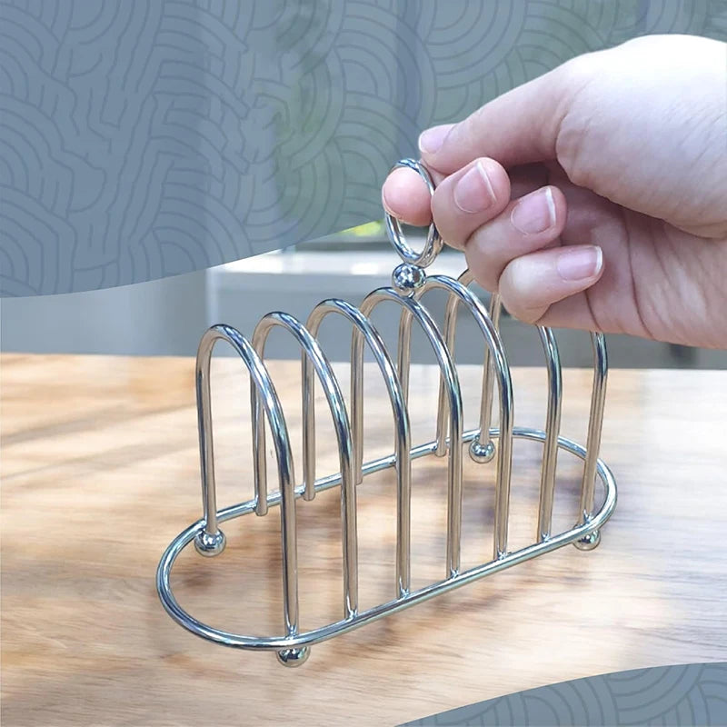organisateur tranches pain argenté réfrigérateur toast holder slicer rangement rétro utilitaire pieds billes
