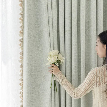 rideau occultant gris clair moderne salon chambre tissu épais épais