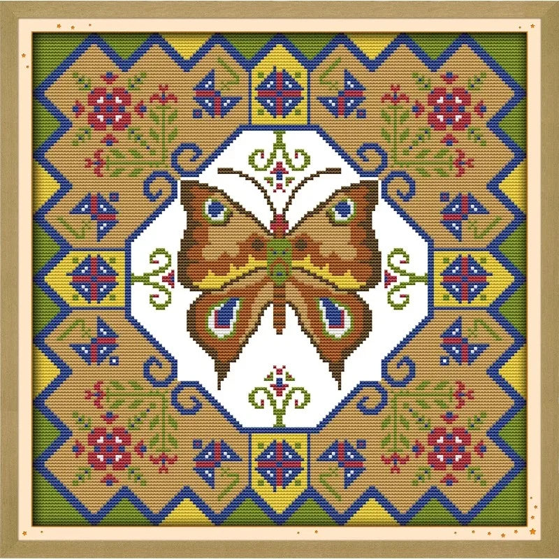 kit broderie papillon multicolore fruits artisanal coton broderie diy instructions échantillons motifs pastorale