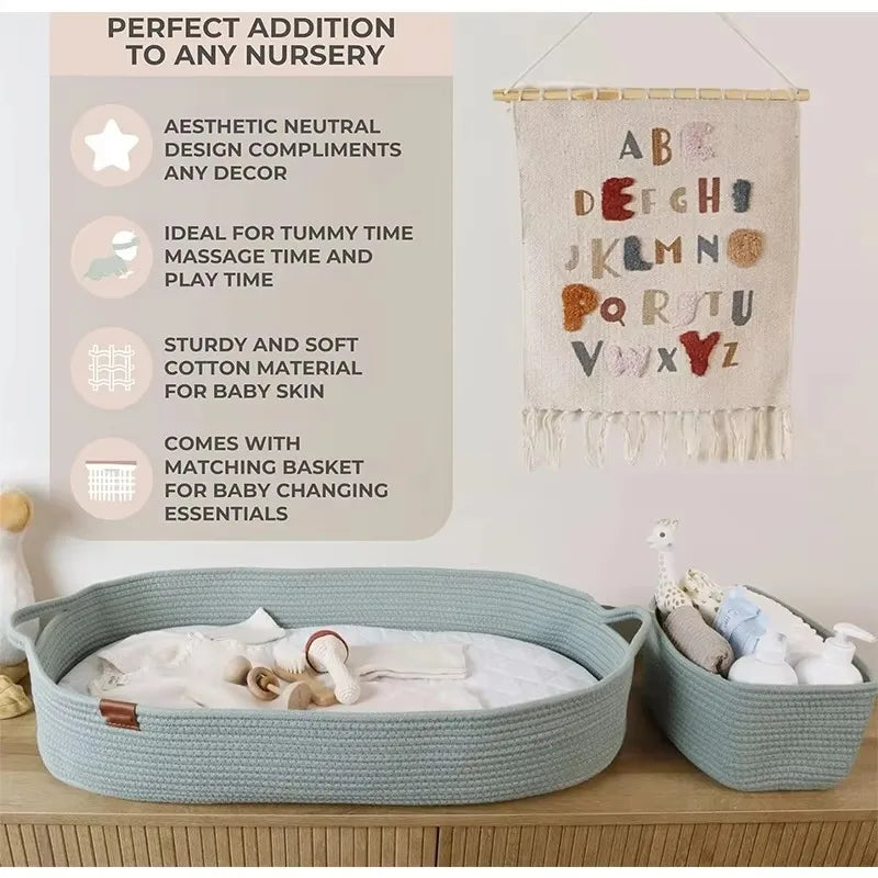Panier en corde pour commode bébé style Boho