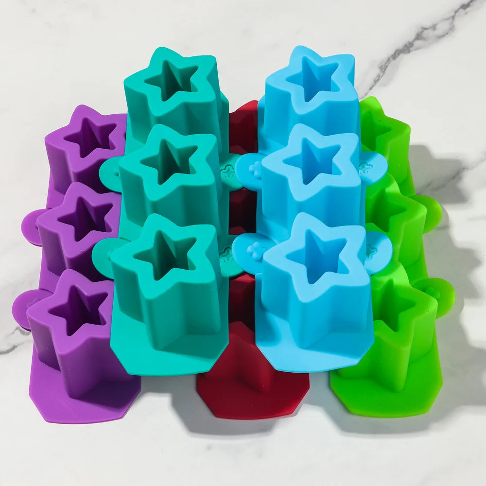 moule silicone étoile moderne vert violet rouge rose opaque gâteau