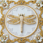 tableau décoratif peinture strass papillons lune étoiles floral contemporain débutant artisanal 25x25cm