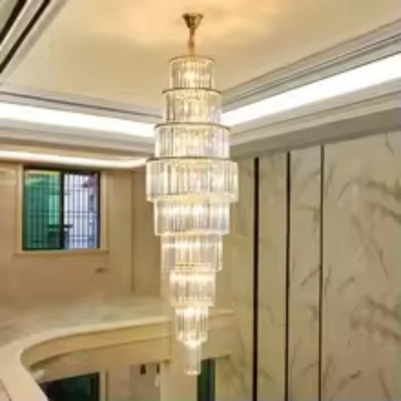 lustre cristal moderne doré suspensions salon élégant lumière chaude grande lampe décorative