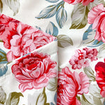 taies d'oreiller polyester fleurs roses feuilles vertes classique blanc rose vert gris