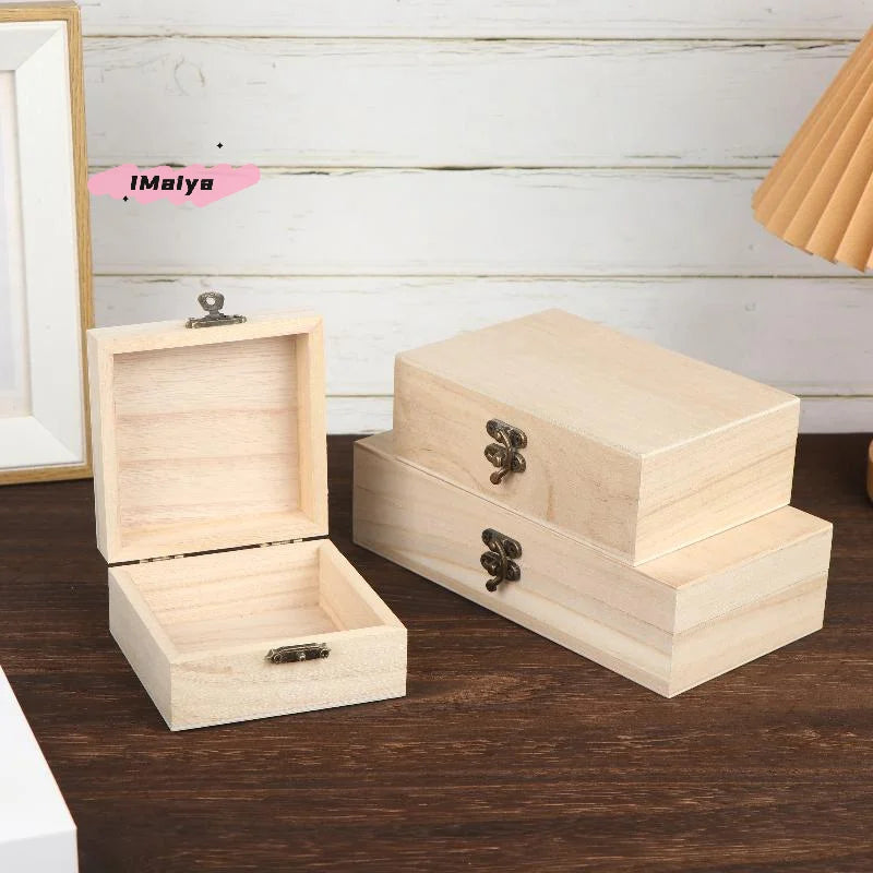 boîtes rangement bois rustique vintage couvercle charnière organisation bibelots décoration maison artisanat