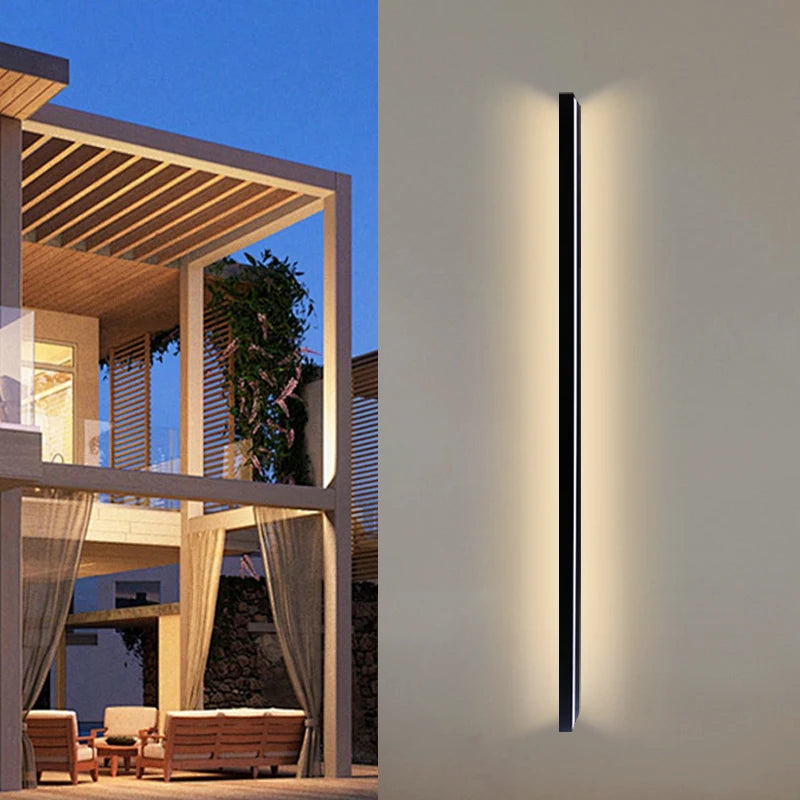 applique murale led moderne noire ip65 résistante eclairage extérieur contemporain 85265v 55cm 100cm