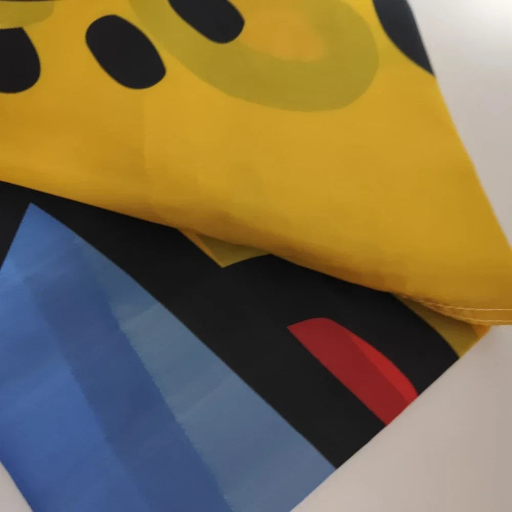 drapeau pop art géométrique jaune bleu rouge abstraction contemporaineintérieur décoration chambre maison