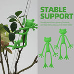 support plante forme grenouille verte plastique pattes articulées mignon adhésif 12 pièces