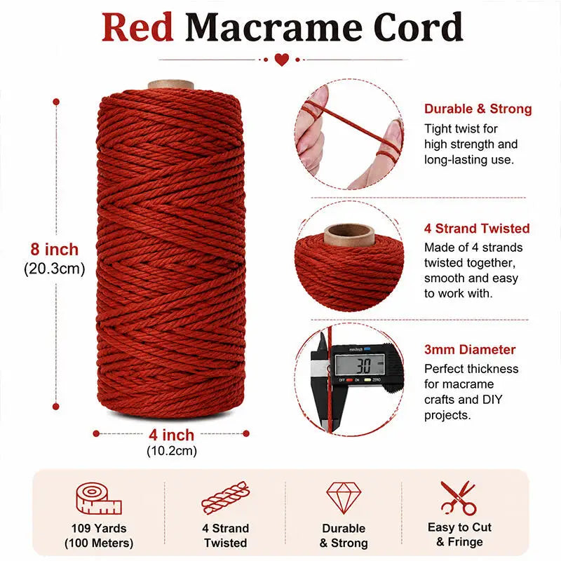 corde macramé coton colorée blanc rose bleu rouge vert marron gris noir