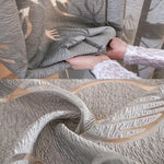 rideau moderne gris motif feuilles polyester fenêtre decoration
