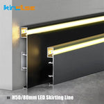 plinthes led noir blanc doré gris lisses contemporaines clips fixation h50 80mm
