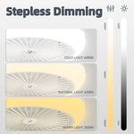 ventilateur plafonnier led moderne blanc grille ventilation télécommande couleurs adjustable 249 2000 lumens