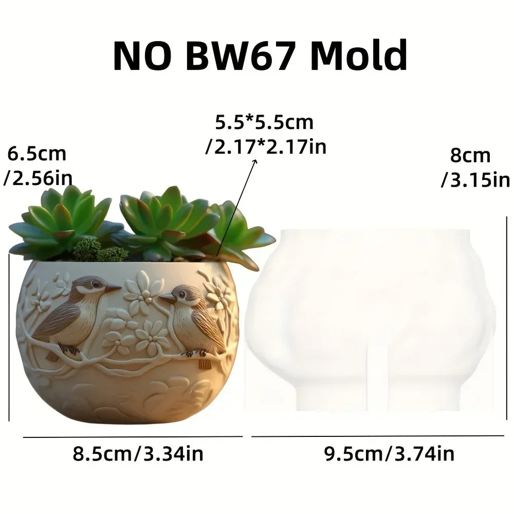 moule silicone cache pot crâne fleurs décoratif résine plante succulente jardin objet artisanal noir