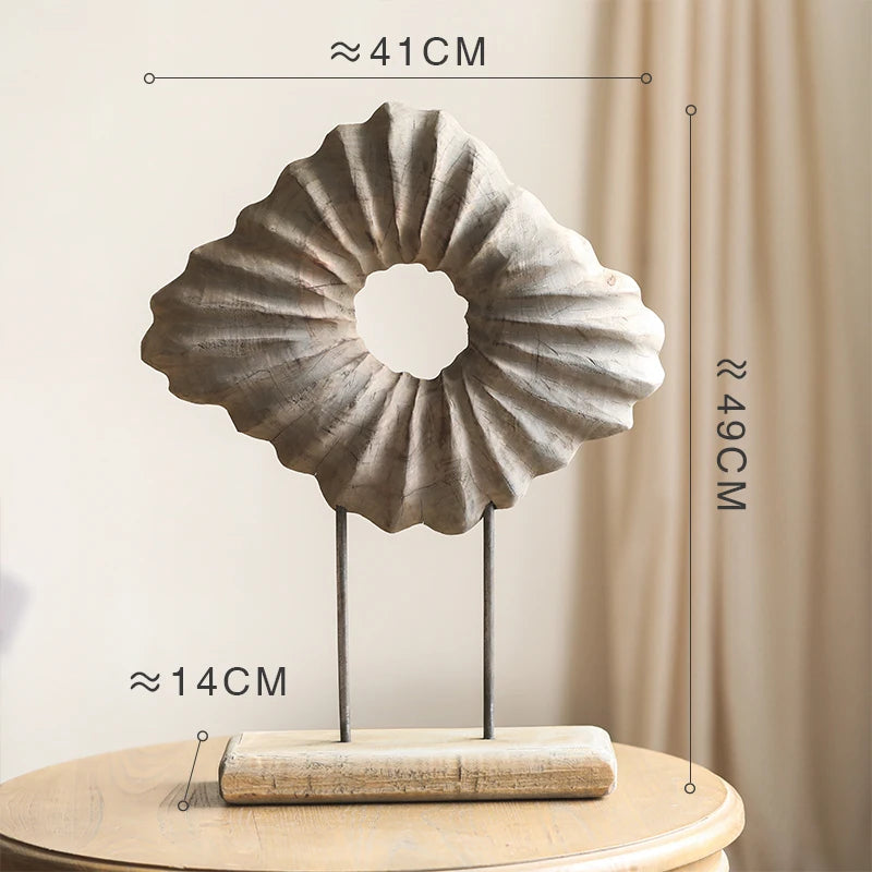 Sculpture bois rustique artisanale gris clair rayures horizontales tringles métalliques vintage entrée decoration