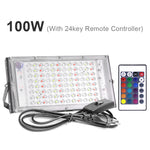 projecteur led rgb extérieur ip65 moderne télécommande 24touches 50w 100w 300w ledspotlight