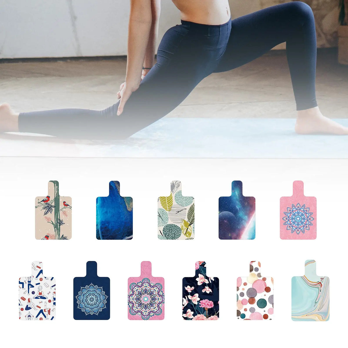 matelas yoga bleu rose floral non glissant pliable exercices fitness minimaliste