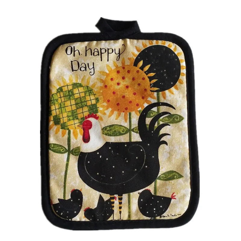 protège sous verre multicolore rustique poignées tissu motif cuisine animal fleur textes opaques rectangle