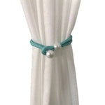 boucles rideau coton moderne rose bleu gris jaune blanc ornement