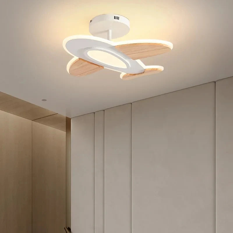 lampe moderne blanche bois contemporain métal éclairage chambre enfant fixations invisible
