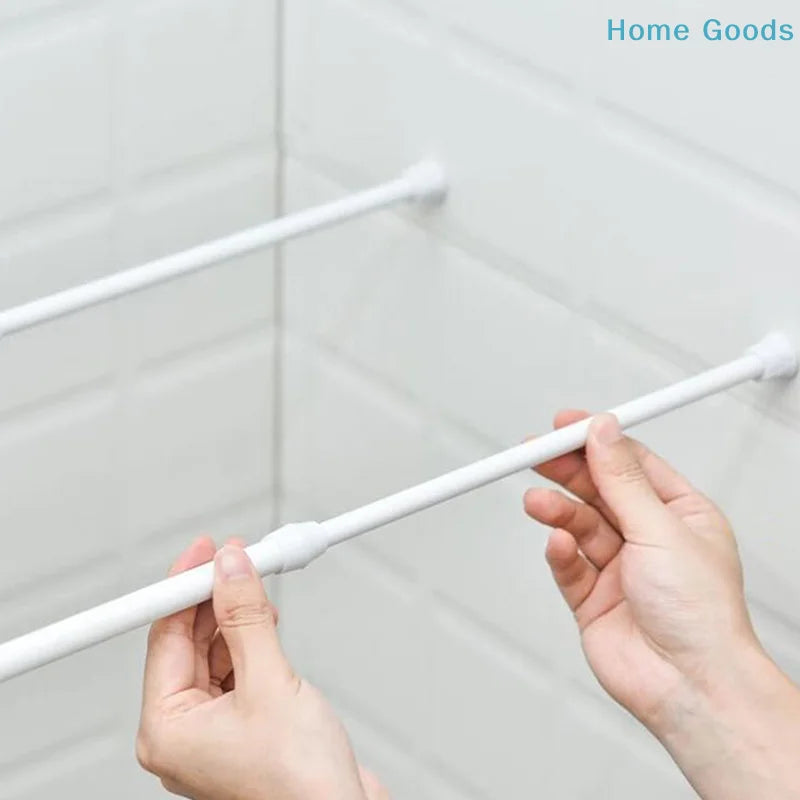 support mural ajustable blanc lisse moderne adhésif extensible métal salle bain sans perçage 30